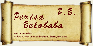Periša Belobaba vizit kartica